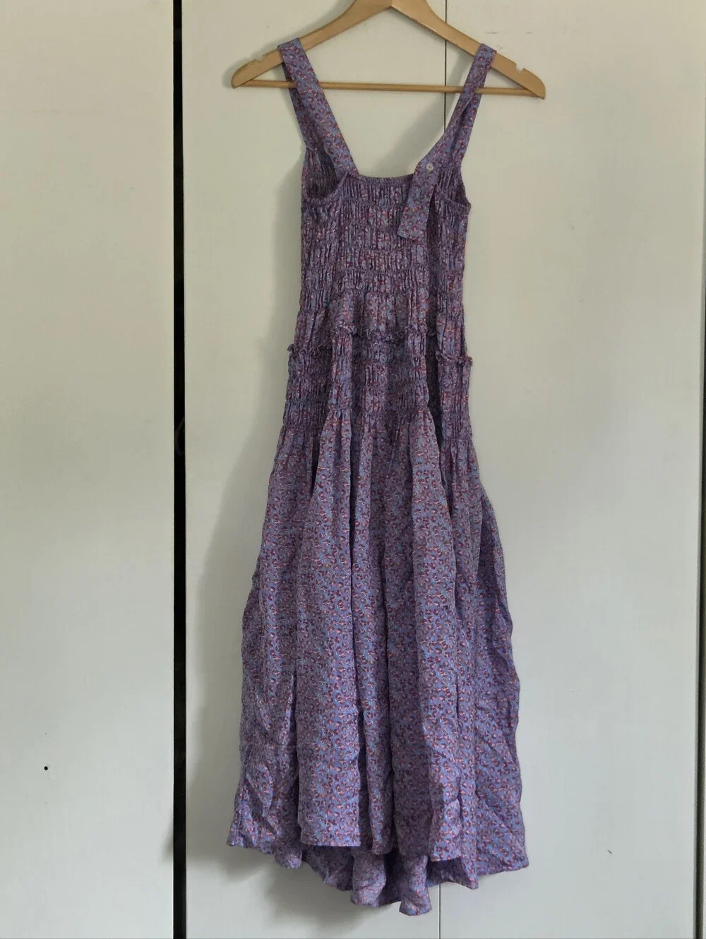 J.Crew Purple Smocked Sundress with Floral Print